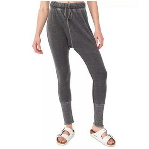 NEW Free People Cozy All Day Harem Pant Jogger  Legging Washed Black Slouchy
